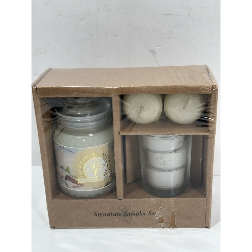 Gold Canyon Candle Co Clean Sheets Signature Sampler Set Jar Votives Tealights